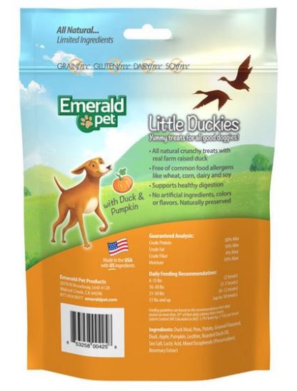 Gâterie pour chien canard et citrouille, Little Duckies Emerald Pet  5oz