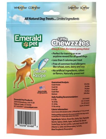 Gâterie pour chien au saumon Little Chewzzies, Emerald Pet 141g