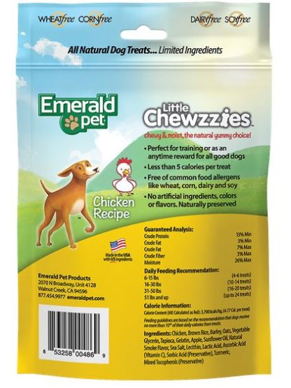 Gâterie pour chien au poulet Little Chewzzies, Emerald Pet 141g