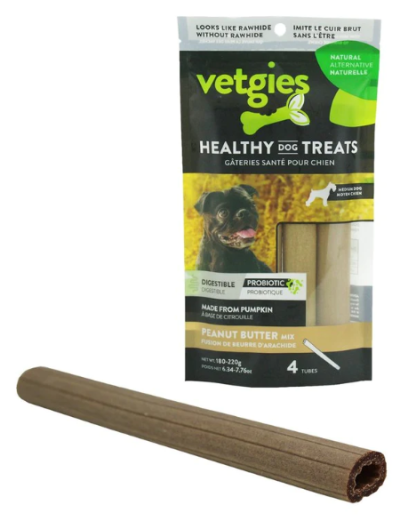 Vetgies tubes beurre de peanut, gâterie pour chien dentaire végétarien