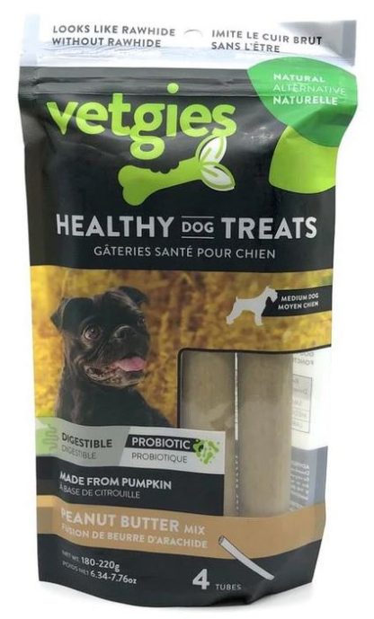 Vetgies tubes beurre de peanut, gâterie pour chien dentaire végétarien