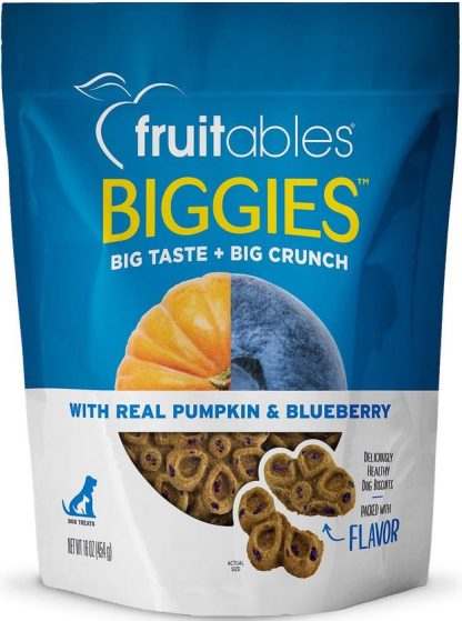 Gâterie pour chien Fruitables, Biggies à la citrouille et aux bleuets - 454g (16 oz)