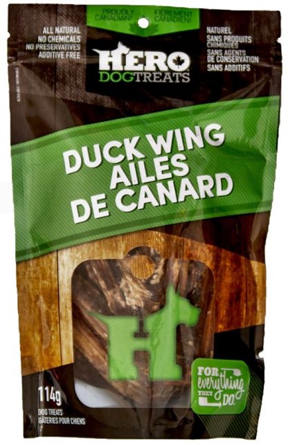 Gâterie pour chien ailes de canard, HeroDogTreats  114g